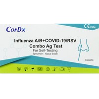 CorDx Influenza A/B & Covid-19/RSV Combo Ag Self Test 1 Τεμάχιο - Αυτοδιαγνωστικό Τεστ για την Ταχεία & Ποιοτική Ανίχνευση Αντιγόνων των Ιών SARS-CoV-2, Γρίπης Α & Β & Αναπνευστικού Συγκυτιακού Ιού (RSV)