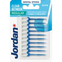 Jordan Clean Between Dental Sticks 20 Τεμάχια Κωδ 310052 - Regular - Μεσοδόντια Βουρτσάκια για την Αφαίρεση της Πλάκας & των Υπολειμμάτων