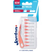 Jordan Brush Between Interdental Brush 10 Τεμάχια - Small (0.5mm) - Μεσοδόντια Βουρτσάκια με Εργονομική Κυρτή Λαβή