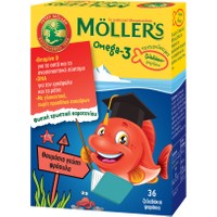 Moller’s Ω3 Kids Fish Strawberry 36 Softgels - Συμπλήρωμα Διατροφής Ω3 για Παιδιά σε Ζελεδάκια Σχήματος Ψαριού με Γεύση Φράουλα