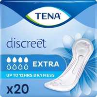 Tena Discreet Extra with InstaDry Zone 20 Τεμάχια - Σερβιέτες για Μέτρια Μορφή Ακράτειας