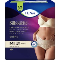 Tena Silhouette Plus Creme Underwear 9 Τεμάχια - Medium - Ψηλόμεσο Εσώρουχο για Μέτρια Έως Βαριά Ακράτεια σε Κρεμ Χρώμα