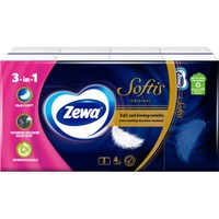 Zewa Softis Original Paper Tissues 72 Τεμάχια (8 x 9 Τεμάχια) - Απαλά & Ανθεκτικά Χαρτομάντιλα 4 Στρώσεων