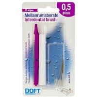 Doft Envelope Interdental Brushes 12 Τεμάχια - Μέγεθος 0.5mm Φούξια - Υψηλής Ποιότητας Μεσοδόντια Βουρτσάκια