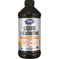 Now Foods L-Carnitine Liquid 473ml - Συμπλήρωμα Διατροφής Καρνιτίνης σε Πόσιμο Υγρό για τον Μεταβολισμό του Λίπους & Ενέργεια Μετά από Σωματική Άσκηση με Γεύση Πορτοκάλι