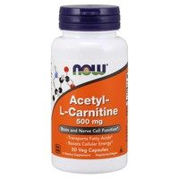 Now Foods Acetyl L-Carnitine 500mg Συμπλήρωμα Διατροφής που Διατηρεί την Σωστή Λειτουργία των Εγκεφαλικών Κυττάρων 50veg.caps
