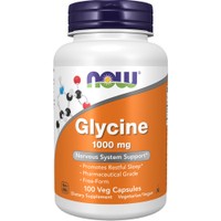 Now Foods Glycine 1000mg 100veg.caps - Συμπλήρωμα Διατροφής Αμινοξέος Γλυκίνης για Μυϊκή Αποκατάσταση, Ενέργεια, Υποστήριξη του Νευρικού Συστήματος & Ξεκούραστο Ύπνο
