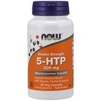 Now Foods 5-HTP 200mg Double Strength Συμπλήρωμα Διατροφής για την Αύξηση των Επιπέδων Σεροτονίνης στον Οργανισμό 60veg.caps