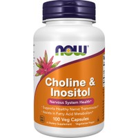 Now Foods Choline & Inositol 100veg.caps - Συμπλήρωμα Διατροφής Χολίνης & Ινοσιτόλης για τον Μεταβολισμό του Λίπους, Καλή Υγεία του Ήπατος & Έλεγχο της Χοληστερίνης