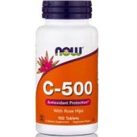 Now Foods Vitamin C-500 With Rose Hips για την Αποτελεσματική Λειτουργία του Ανοσοποιητικού Συστήματος 100tabs