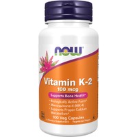 Now Foods Vitamin K-2 100mcg 100veg.caps - Συμπλήρωμα Διατροφής Βιταμίνης Κ2 για την Καλή Καρδιαγγειακή Υγεία & την Πήξη του Αίματος