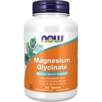 Now Foods Magnesium Glycinate 180tabs - Συμπλήρωμα Διατροφής Γλυκινικού Μαγνησίου Φιλικό για το Στομάχι για την Καλή Υγεία των Οστών, Μυών & Νευρικού Συστήματος