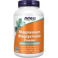 Now Foods Magnesium Bisglycinate Powder 227g - Συμπλήρωμα Διατροφής Μαγνησίου σε Μορφή Σκόνης Κατάλληλο για την Υποστήριξη του Νευρικού Συστήματος, Παραγωγής Ενέργειας & Ομαλής Λειτουργίας των Ενζύμων