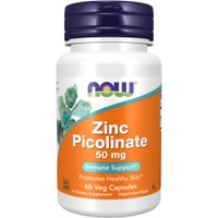 Now Foods Zinc Picolinate 50mg 60veg.caps - Συμπλήρωμα Διατροφής με Πικολινικό Ψευδάργυρο Μέγιστης Απορρόφησης για τη Καλή Λειτουργία του Ανοσοποιητικού & Διατήρηση της Φυσιολογικής Κατάστασης των Οστών, Μαλλιών, Νυχιών & Δέρματος