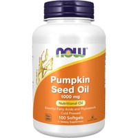 Now Foods Pumpkin Seed Oil 1000mg 100 Softgels - Συμπλήρωμα Διατροφής με Έλαιο Κολοκύθας Ψυχρής Έκθλιψης Πλούσιο σε Απαραίτητα Λιπαρά Οξέα & Φυτοστερόλες Ιδανικό για την Υγεία του Προστάτη