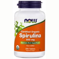 Now Foods Spirulina 500mg Organic 200tabs - Συμπλήρωμα Διατροφής με Σπιρουλίνα για Τόνωση, Πηγή Πρωτεΐνης με Αντιοξειδωτική Δράση