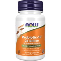 Now Foods Probiotic-10 25 Billion 50 Veg.caps - Συμπλήρωμα Διατροφής Προβιοτικών για την Καλή Λειτουργία του Εντέρου & Αντιμετώπιση Γαστροπεπτικών Διαταραχών