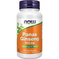 Now Foods Panax Ginseng 500mg 100veg.caps - Συμπλήρωμα Διατροφής Ρίζας Panax Ginseng για Ενίσχυση του Ανοσοποιητικού, Ενέργεια & Ενίσχυση Μνήμης