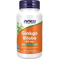 Now Foods Ginkgo Biloba 60mg 60veg.caps - Συμπλήρωμα Διατροφής Εκχυλίσματος & Σκόνης Ginkgo Biloba για την Καλή Λειτουργία του Εγκεφάλου & Ενίσχυση της Μνήμης