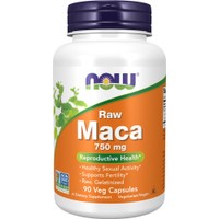 Now Foods Maca Raw 750mg 90veg.caps - Συμπλήρωμα Διατροφής Βιολογικής Ρίζας Maca για Ορμονική Ισορροπία, Αύξηση Λίμπιντο & Αντοχή