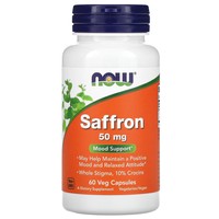 Now Foods Saffron 50mg 60 Veg.caps - Συμπλήρωμα Διατροφής για την Υποστήριξη της Θετικής Διάθεσης