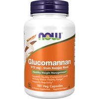 Now Foods Glucomannan 575mg 180 Veg.caps - Συμπλήρωμα Διατροφής Γλυκομαννάνης Φυτικής Προέλευσης για Μείωση της Όρεξης, Αίσθηση Κορεσμού & Σωστή Διαχείριση Βάρους