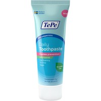 TePe Daily Toothpaste Mild Peppermint Cavities Prevention 75ml - Οδοντόκρεμα Καθημερινής Χρήσης με Φθόριο 1450ppm & Ήπια Γεύση Μέντας Κατά της Τερηδόνας