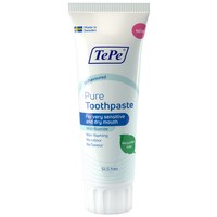 TePe Pure Toothpaste Unflavoured 1450ppm for Very Sensitive & Dry Mouth 75ml - Φθοριούχος Οδοντόκρεμα Χωρίς Γεύση για Πολύ Ευαίσθητο & Ξηρό Στόμα