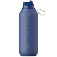 Chilly's Series 2 Flip Sport Bottle 500ml, Κωδ 22607 - Whale Blue - Ανοξείδωτος Θερμός με Καλαμάκι & Αντιμικροβιακό Στόμιο για Κρύα Ροφήματα