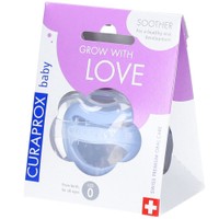 Curaprox Baby Silicone Soother 0m+, Κωδ A007, 1 Τεμάχιο - Blue -  Άνετη & Ασφαλής Πιπίλα Σιλικόνης με Θήκη για Βρέφη από τη Γέννηση που Υποστηρίζει τη Φυσική Ανάπτυξη της Σιαγόνας & των Δοντιών