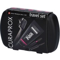 Curaprox Black Is White Travel Set Black 1 Τεμάχιο - Σετ Ταξιδιού Στοματικής Φροντίδας σε Μαύρο Χρώμα