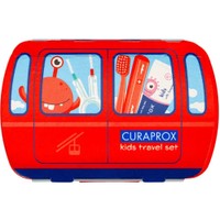 Curaprox Kids Oral Hygiene Travel Set 1 Τεμάχιο - Κόκκινο - Σετ Ταξιδιού Στοματικής Φροντίδας Παιδιών από 6 έως 12 Ετών με Οδοντόκρεμα με Γεύση Καρπούζι, Οδοντόβουρτσα με Πολύ μαλακές Ίνες, Μεσοδόντια & Θήκη