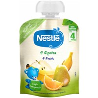 Nestle 4 Fruits Puree 4m+, 90g - Φρουτοπουρές με 4 Φρούτα Πλούσιος σε Βιταμίνη C