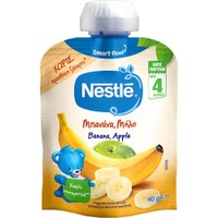 Nestle Banana & Apple Puree 4m+, 90g 1 Τεμάχιο - Φρουτοπουρές Μπανάνας & Μήλου Πλούσιος σε Βιταμίνη C με Υπέροχη Γεύση