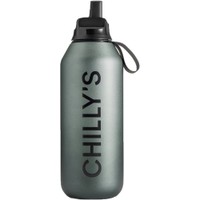 Chilly's Series 2 Flip Reusable Bottle 500ml - Slate - Ανοξείδωτος Θερμός με Καλαμάκι & Αντιμικροβιακό Στόμιο για Κρύα Ροφήματα