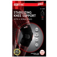 Dr. Frei Stabilizing Knee Support with 4 Spirals Stays Μαύρο One Size 1 Τεμάχιο - Επιγονατίδα Ανοικτού Τύπου με 4 Σπειροειδή Ελάσματα