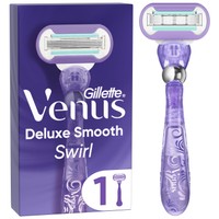 Gillette Venus Deluxe Smooth Swirl Flexi Ball 1 Μηχανή & 1 Ανταλλακτικό - Γυναικεία Ξυριστική Μηχανή με 5 Λεπίδες & Επίστρωση Diamond για Επιπλέον Απαλότητα