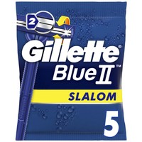 Gillette Blue II Slalom Men's Disposable Razors 5 Τεμάχια - Ανδρικά Ξυραφάκια με 2 Λεπίδες & Κινούμενη Κεφαλή 30°