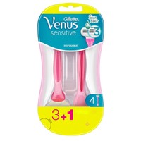 Gillette Venus Sensitive 4 Τεμάχια - Γυναικεία Ξυραφάκια Μίας Χρήσης για Ευαίσθητες Επιδερμίδες