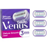 Gillette Venus Deluxe Smooth Swirl 3 Τεμάχια - Ανταλλακτικές Κεφαλές Ξυρίσματος με 5 Λεπίδες που Διαρκούν Έως 30 Ημέρες