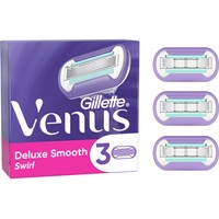 Gillette Venus Deluxe Smooth Swirl Razor Blades 3 Τεμάχια - Ανταλλακτικές Κεφαλές Γυναικείας Ξυριστικής Μηχανής με 5 Ανθεκτικές Λεπίδες για Εξαιρετικά Απαλό Ξύρισμα που Διαρκεί