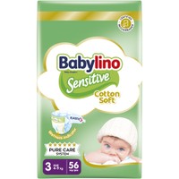 Babylino Sensitive Cotton Soft Value Pack Midi No3 (4-9kg) Βρεφικές Πάνες 56 Τεμάχια - 