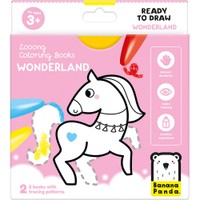 Banana Panda Looong Coloring Books Tracing Patterns 3 Years+, 2 Τεμάχια - Wonderland - Βιβλίο Ακορντεόν με Διακεκομμένα Περιγράμματα στις Εικόνες, Ιδανικά για Χρωματισμό