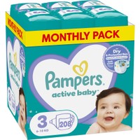 Pampers Active Baby Monthly Pack Νο3 (6-10 kg) 208 Πάνες - 