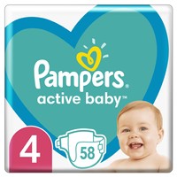 Pampers Active Baby Maxi Pack Νο4 (9-14 kg) 58 πάνες - 