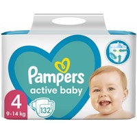 Pampers Active Baby Mega Pack Νο4 (9-14 kg) 132 πάνες - 