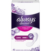 Always Discreet Long for Sensitive Bladder 40 Τεμάχια - Σερβιετάκια Μεγάλου Μεγέθους για την Ακράτεια