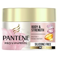 Pantene Pro-V Miracles Long & Thick Hair Mask With Biotin & Rose Water 160ml - Μάσκα Μαλλιών για Όγκο, Χωρίς Σιλικόνη, με Βιοτίνη & Ροδόνερο