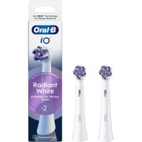 Oral-B iO Radiant White Replacement Brush Heads White 2 Τεμάχια - Ανταλλακτικές Κεφαλές Βουρτσίσματος για Επαγγελματικό Καθαρισμό & Λευκότερα Δόντια σε Λευκό Χρώμα