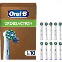 Oral-B Pro Cross Action Medium Electric Toothbrush Replacement Head White 10 Τεμάχια - Ανταλλακτικές Κεφαλές Ηλεκτρικής Οδοντόβουρτσας για Αφαίρεση της Πλάκας, Προστασία των Ούλων & Μεσαίας Σκληρότητας Ίνες